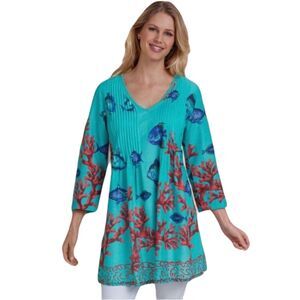 Soft Surroundings Womens Seychelles Tunic - Beach Tunic, Swim Cover Up Size PS